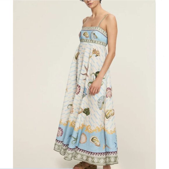 Alemais jellyfish pleated linen midi dress - Picture 2 of 15